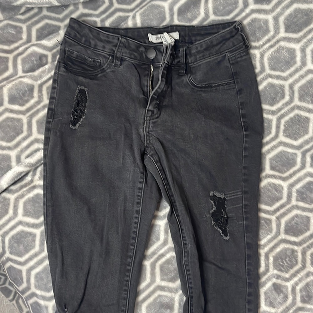 Refuge black ripped skinny jeans, size 4